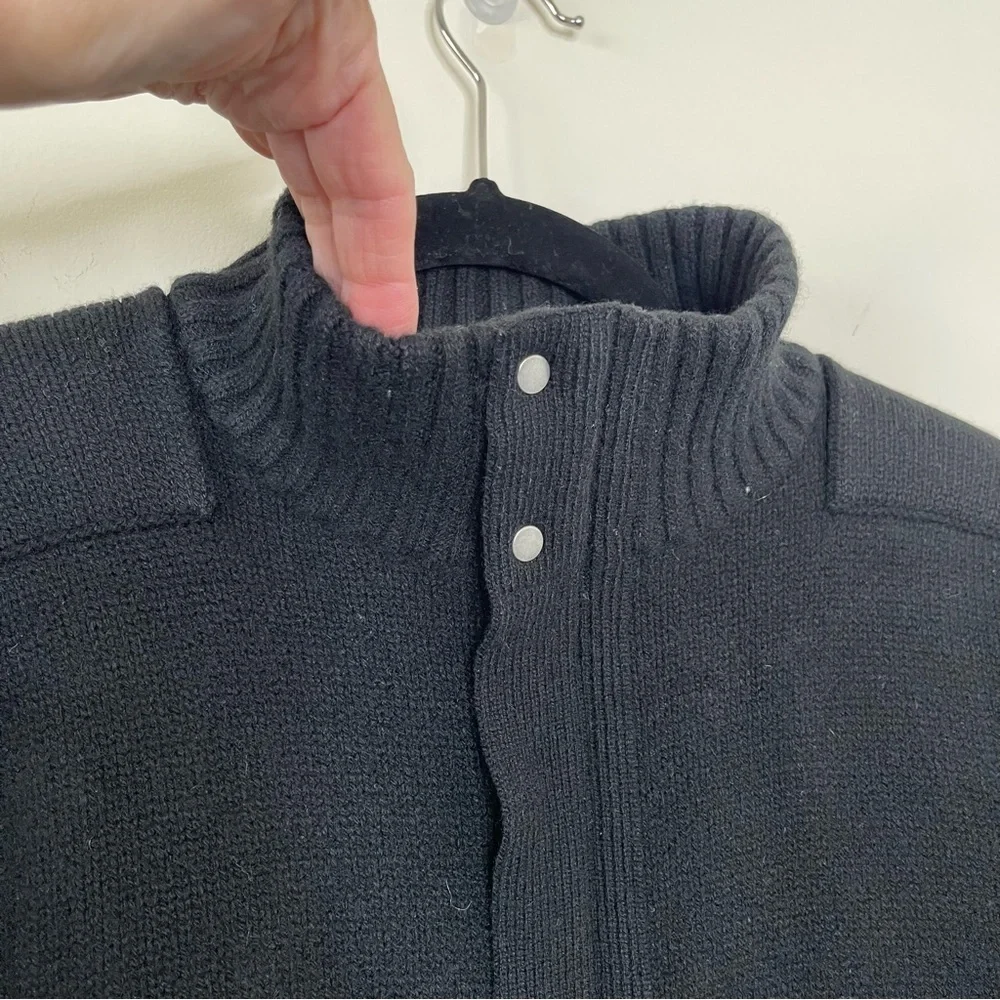 Polo Sport Ralph Lauren Black Heavy Cashmere Zip Cardigan Sweater Jacket Medium